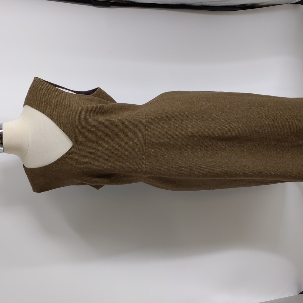 LK Bennett Olive Green Wool Sheath Dress